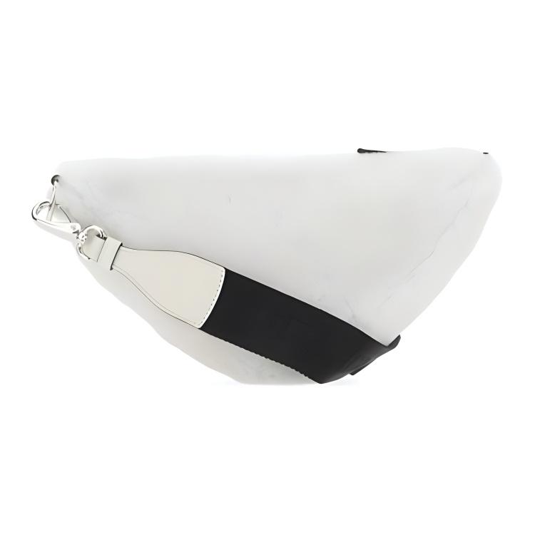Prada Contrast Color Terry Logo Adjustable Detachable Shoulder Strap Wool Leather Crossbody Bag Women Crossbody Bag White 1BH190_VDI9_2EC9F_0_964