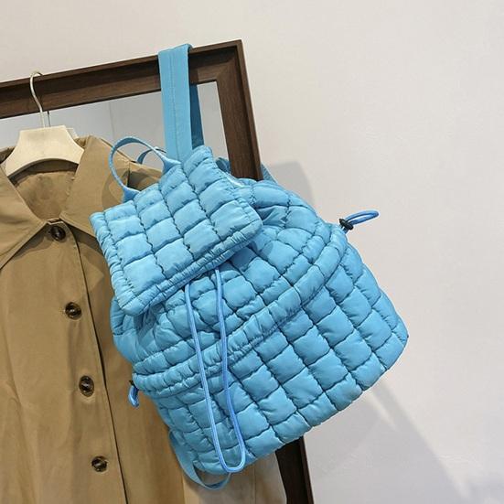 Женский рюкзак 18 л Большая вместимость Отличная несущая способность Пузыристый клетчатый внешний чехол для бутылки с водой Зонт Сумка с завязкой на шнурке Износостойкий