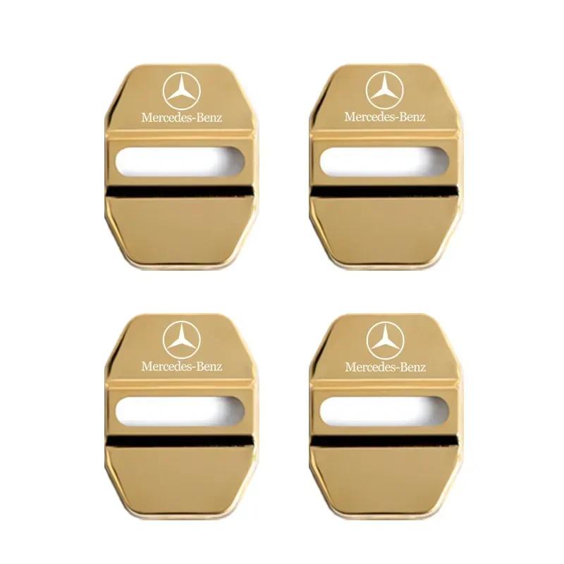 DQY2 4PCS Car Styling Car Door Lock Covers stikcer Case for Mercedes Benz New B/C/E Class A Class C200L GLC GLK CLA GLA Accessories
