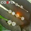 Серьги-гвоздики GRA Moissanite, стерлинговое серебро 925 пробы, лабораторный бриллиант, моссанит, серьги для женщин и мужчин, муассанит, 1 карат, 2 карата