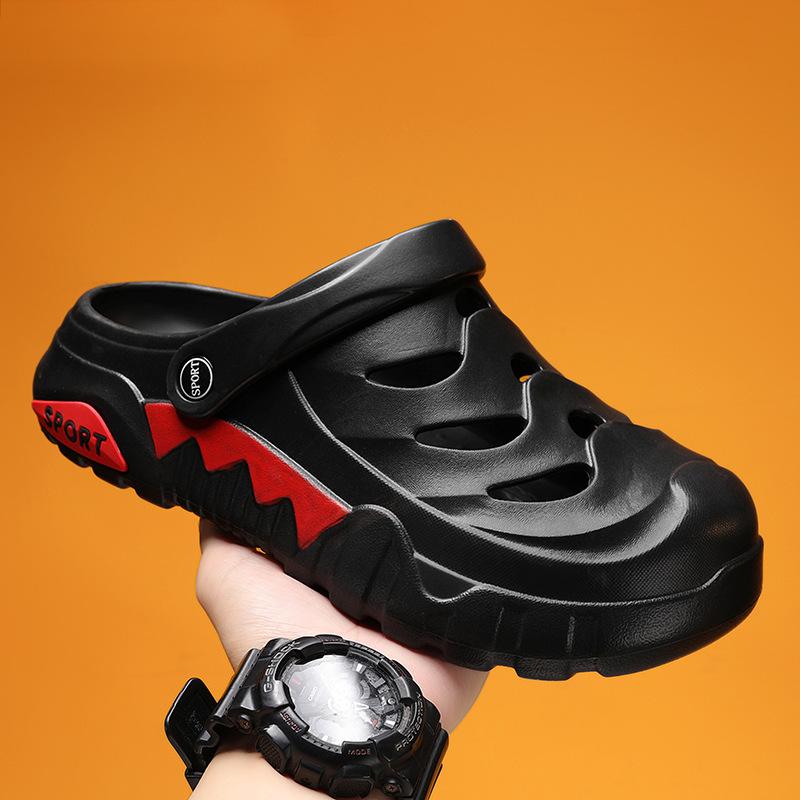Туфли Hole Shoes, модные мужские тапочки Bag Head, нескользящие пляжные сандалии на толстой подошве