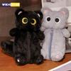 Siamese Cat Plush Pencil Case Stuffed Animal Large Capacity Stationery Bag Cute Design Cartoon Doll Cat Pencil Bag Learning