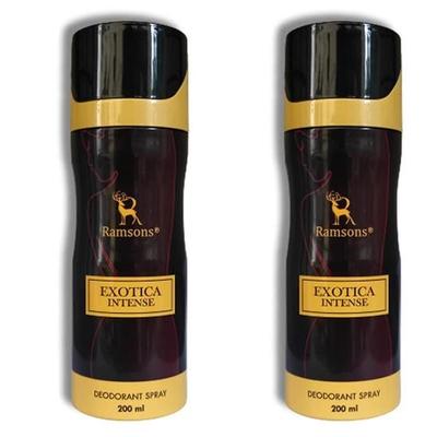Ramsons - Дезодорант-спрей EXOTICA INTENSE | 200 мл x 2 | Духи для тела для женщин | TN - Сладкий, персиково-зеленый | MN - Медовый | BN - древесный