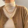 Fashionable Coin Alloy Double Layer Choker Necklace - European & American Cold Style