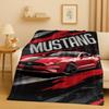 3D Фланелевое одеяло с логотипом гоночного автомобиля Mustang, Ультрамягкий теплый плюшевый плед для дома, спальни, кровати, дивана, Покрывало для пикника, Детское, Офисное