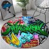 Graffiti Circular Rug - Office Decorative Carpet For Living Room Bedroom Door Mat Floor Rug Computer Chair Area Rug