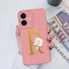 Для Vivo Y90 Y91C Y77E Y53S Y56 Y70S Y72T Y74 Y75 Y81 Модный жидкий силиконовый чехол для пары с цветочными буквами для Vivo Чехол для телефона Funda Coque Bumper