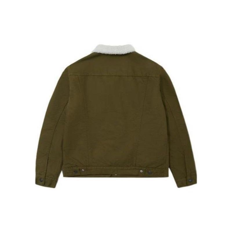 Levis FW22 Однотонная однобортная толстая куртка Унисекс Куртки Военно-зеленый 16365-0189