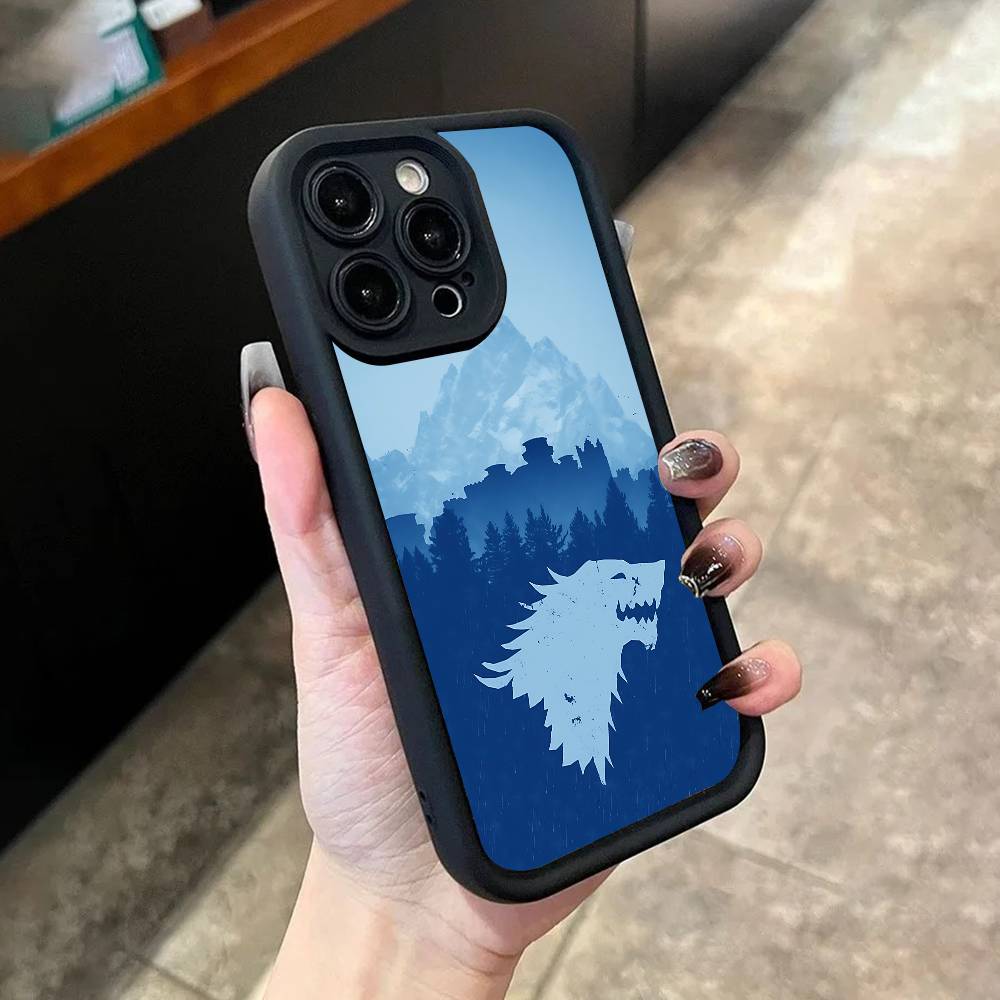 W-Winter Is C-Coming Phone Case For iPhone 17,16,15,14,13,12,11,Pro,Max,Plus,X,XS,SE4,E,Mini Black Thickened border Case