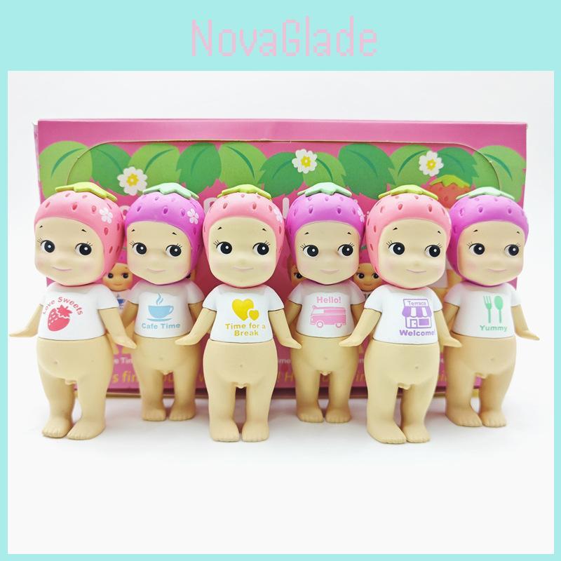 Очаровательные Фигурки Ангелов-Клубничек Blind Box ПВХ Коллекционные Игрушки Для Тортов Подарки