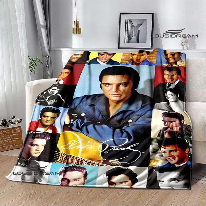 E-Elvis-Presley Retro print blanket blankets for beds Picnic blankets Flange blanket Soft and comfortable blanket birthday gift