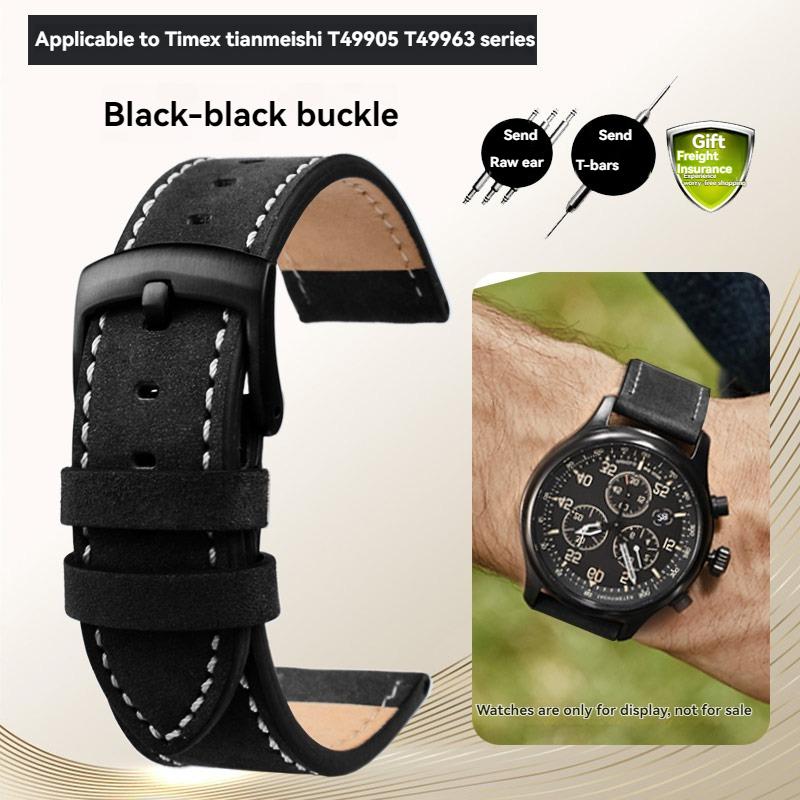 Для серии Timex T49905 T49963 T49953 TW4B01900 Оригинальный кожаный ремешок Мужской матовый браслет из коровьей кожи 20 мм 22 мм Черный Коричневый