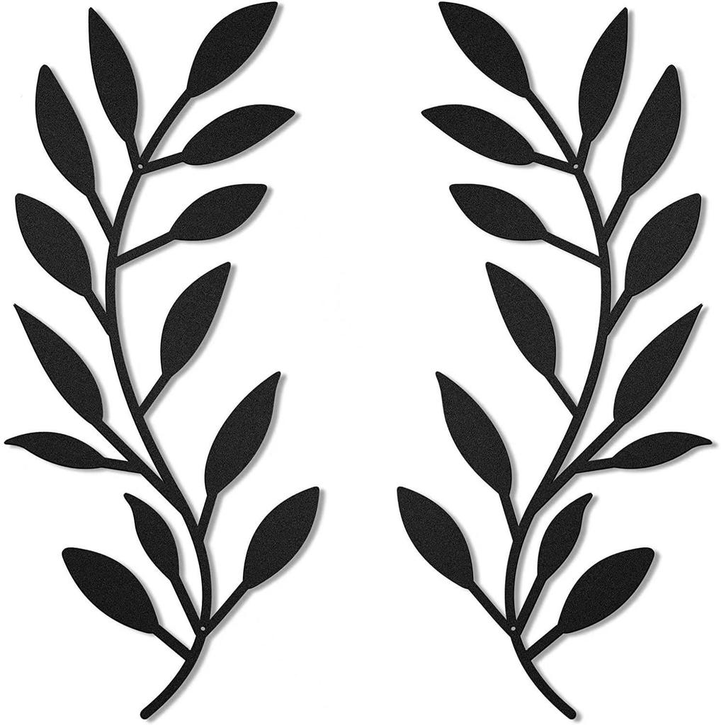 Wrought Iron Olive Branch Wall Decoration for Indoor/Outdoor Use