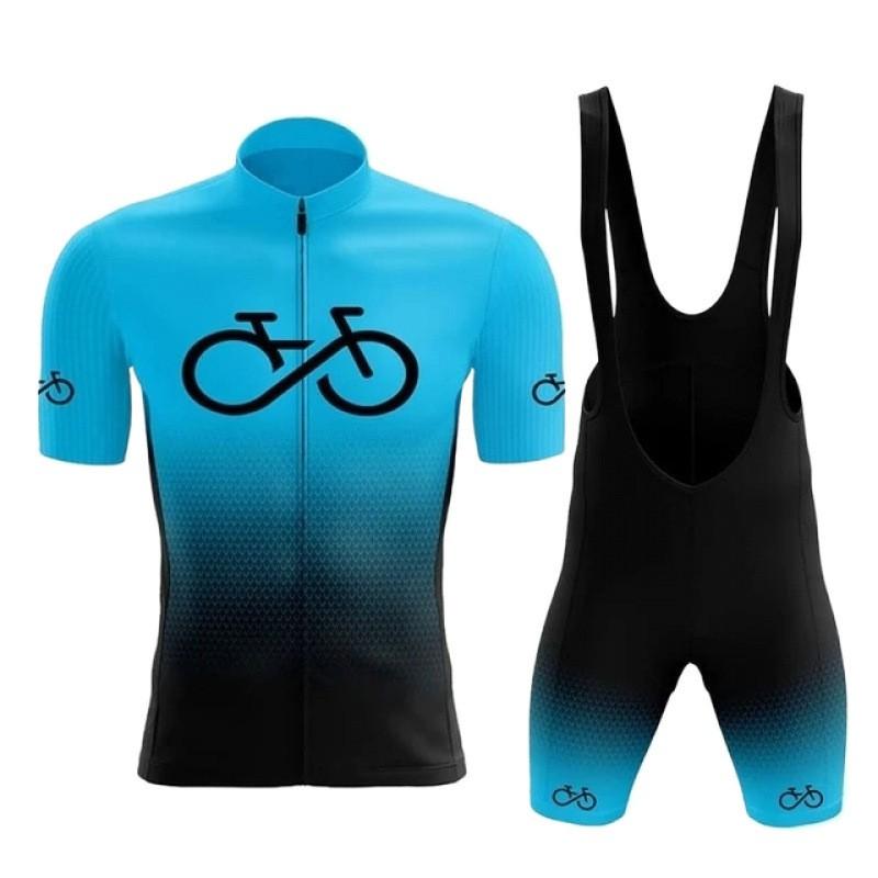 Mens Quick-Dry Cycling Jersey Bib Shorts Set Mountain Road Bike Riding Sportswear