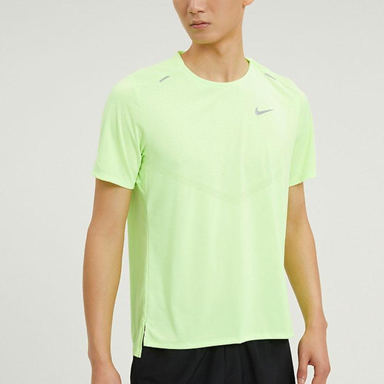 Nike Solid Color Reflective Logo Printing Round Neck Pullover Short Sleeve Green Men's CZ9185-358
