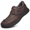 Men's Leather Shoes Hand-stitched Outdoor Casual Shoes Flats