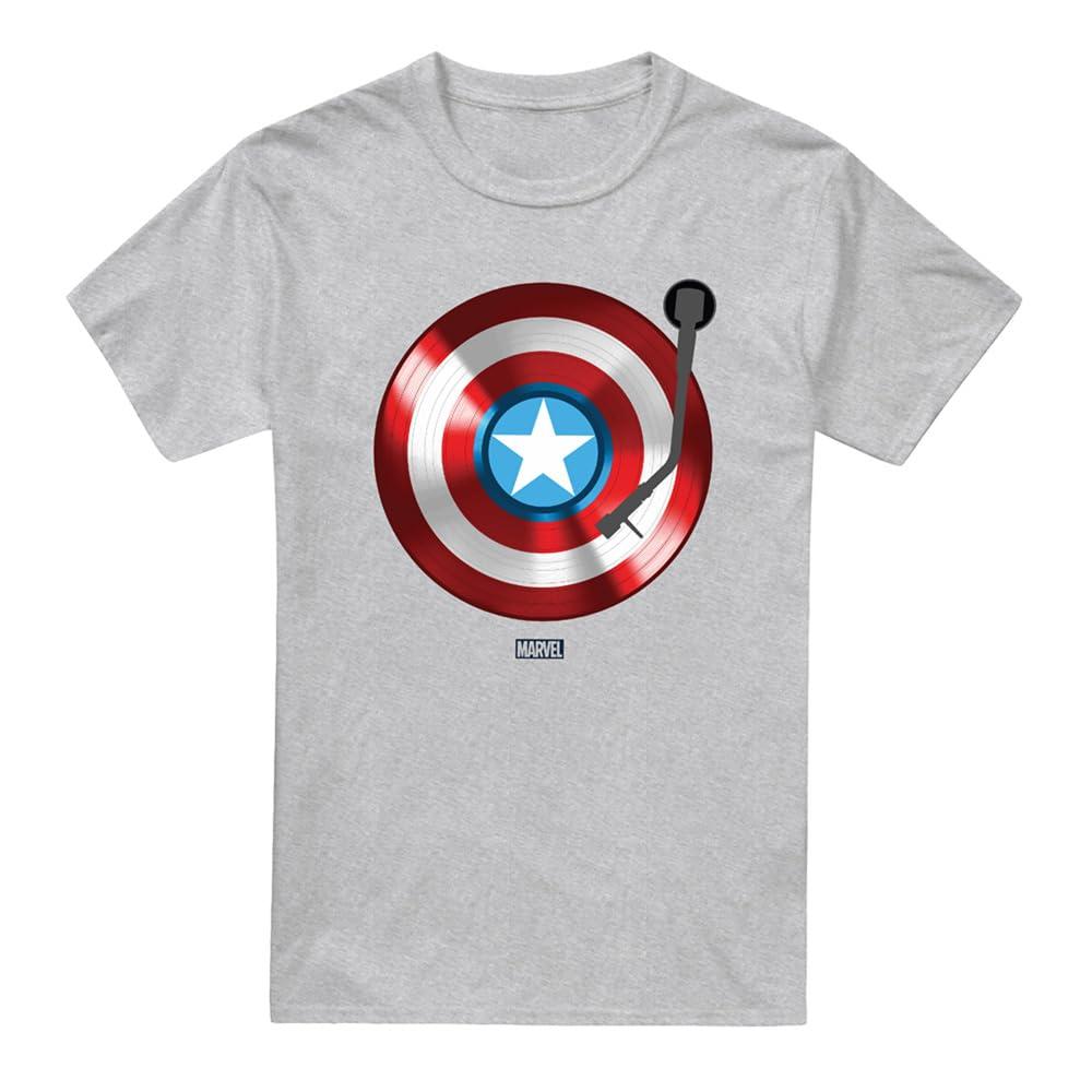 Captain America Mens Record Shield T-Shirt