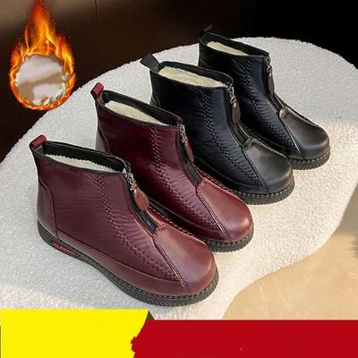 Зимние теплые хлопковые туфли, женские утолщенные туфли с плюшем, водонепроницаемые и морозостойкие сапоги для снега на мягкой подошве, короткие сапоги