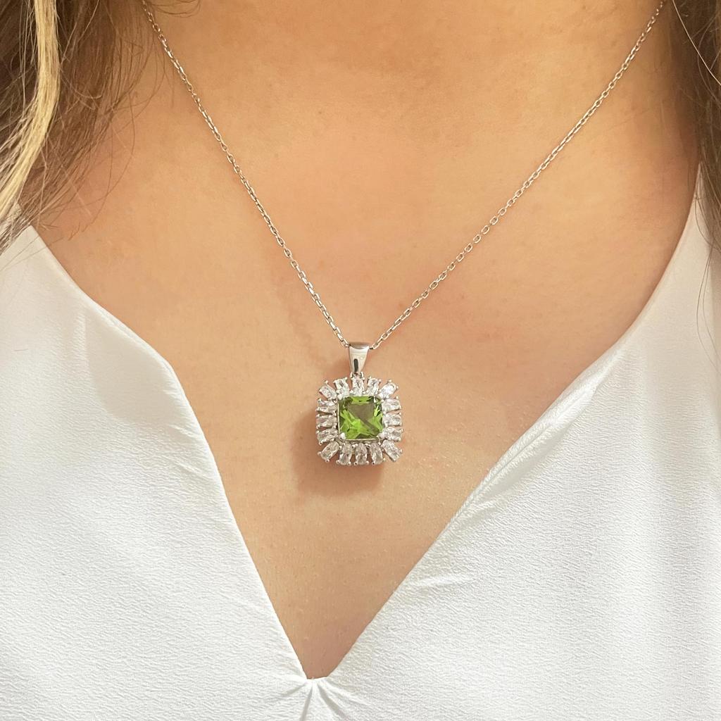 Zultanite Silver Jewelry Set, Baguette Stone Silver Jewelry Set, The Color Of The Stone Changes During The Day, Turkish Diaspore Jewelry Set