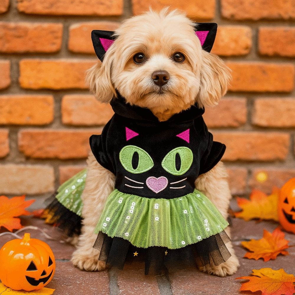 Comfortable Dog Halloween Dress Two Legged Dog Lace Skirt Cute Puppy Sweatshirt Cosplay Party