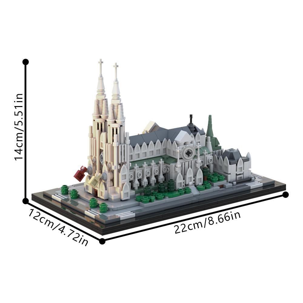 Gobricks MOC-214496 St. Patrick's Cathedral 1:800Building Blocks Toys Gift