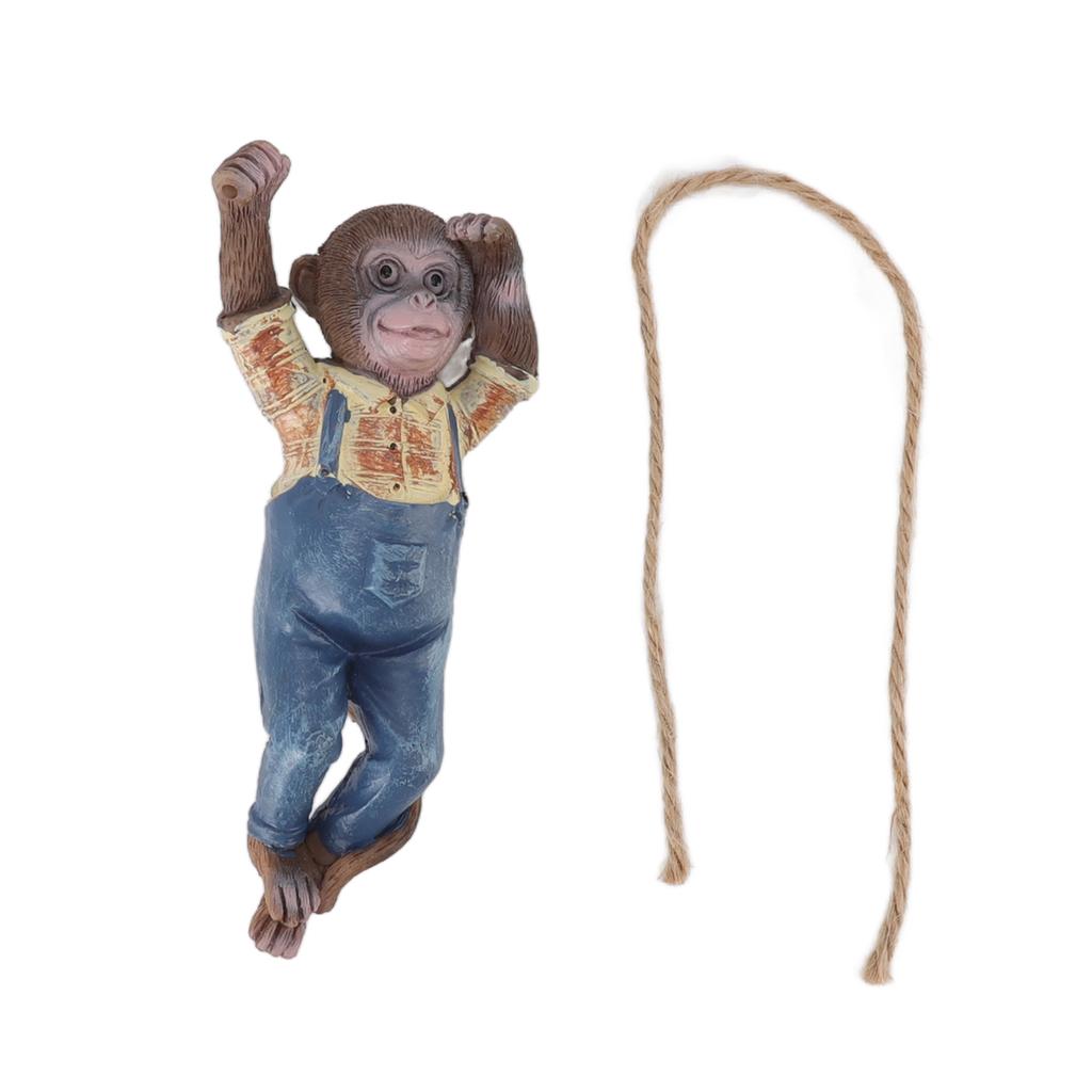 Garden Monkey Statues Cute Simulation Resin Hanging Monkey Garden Ornament for Outdoor Garden Lawn