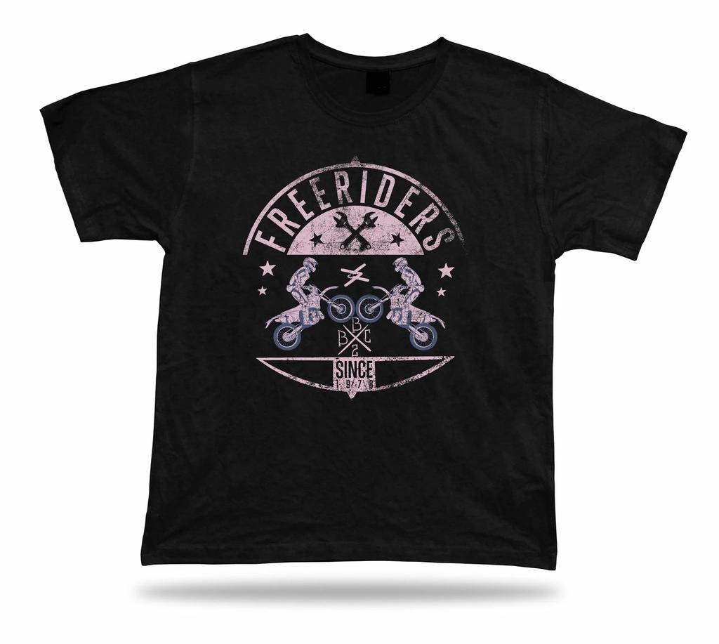 Tshirt Tee Shirt Birthday Gift Idea Free Rider Bike Motorcycle Extreme Classic