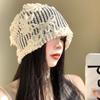 Women's Lace Petal Head-Wrapping Hat Summer Thin Sweet Slouchy Beanie Large Head Circumference Face-Slimming Pull-On Hat