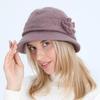 Knitted Hat Women's Autumn Winter Flower Fashion Mom Rabbit Wool Pot Hats & Caps with Thick Velvet Warmth Hat