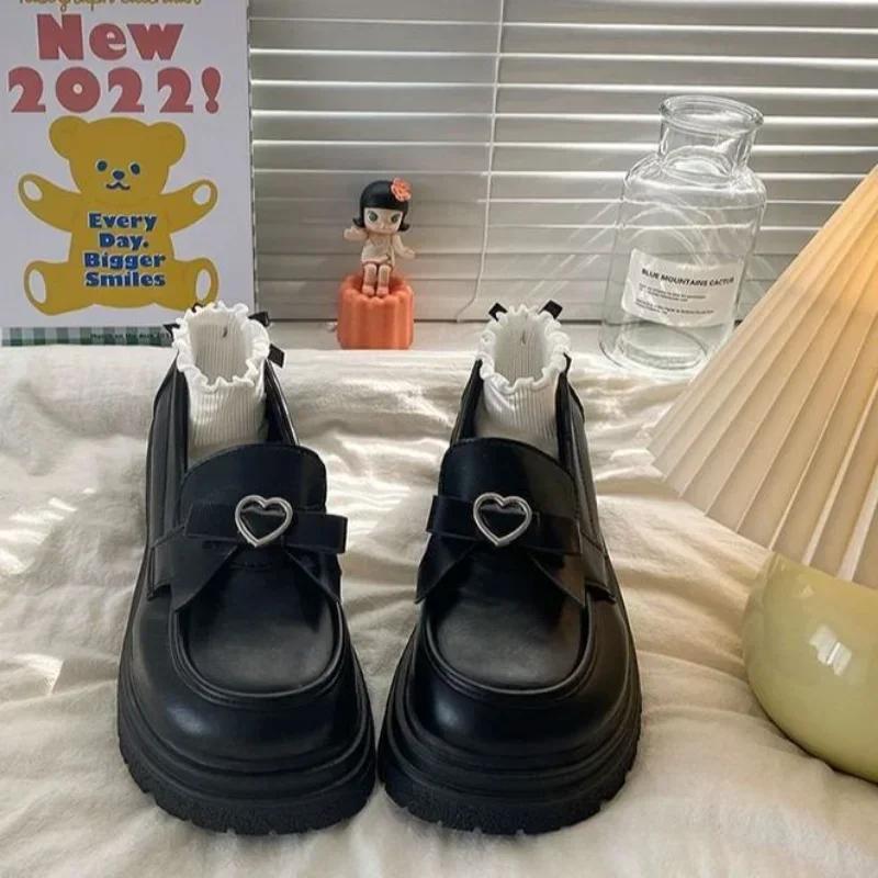 Модные осенние новые женские туфли Мэри Джейн на толстом каблуке с пряжкой-бабочкой в стиле Лолиты женские туфли-лоферы без застежек японские туфли JK Single