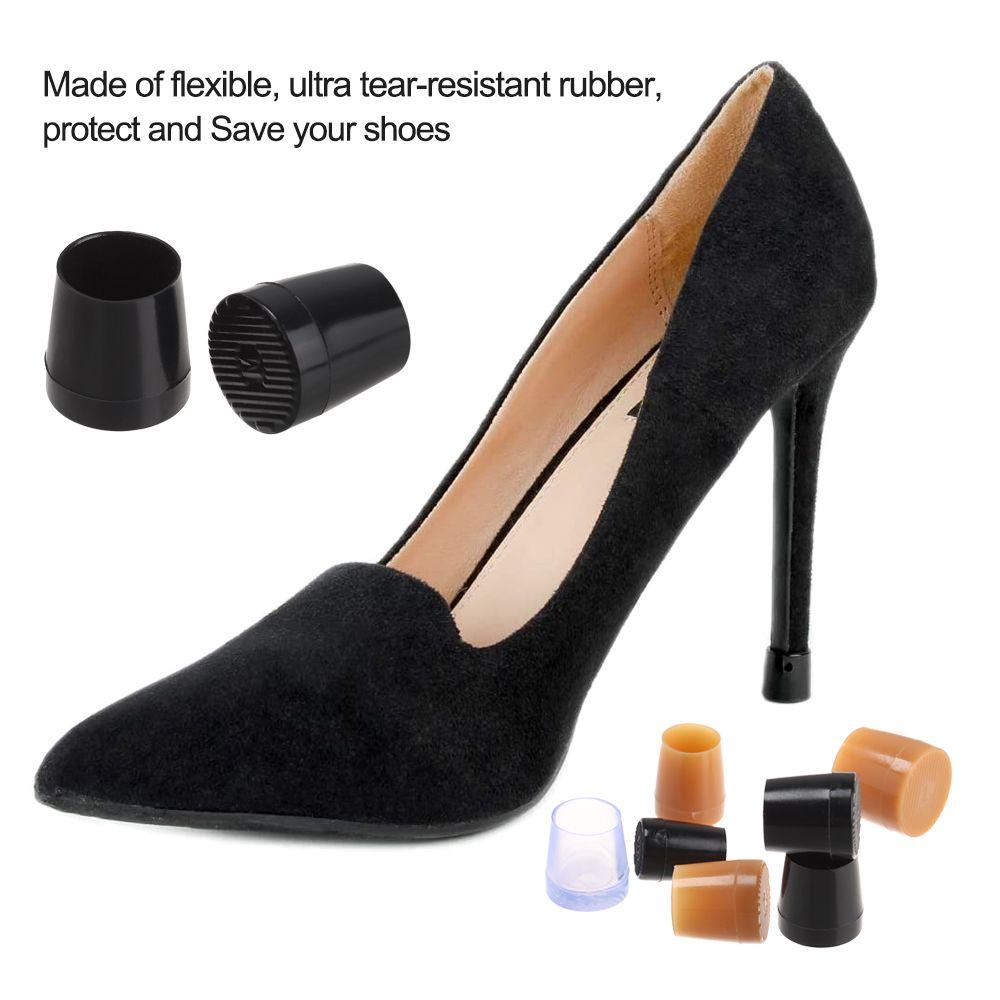 pair New Shockproof Non-slip Round Shape Heel Stoppers Silencer Heel Protector Antislip High Heeler
