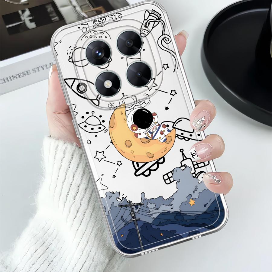Мультяшный милый чехол-астронавт для Xiaomi Redmi Note 14 Pro Plus 13C 14C A4 Note 13 11S 11 10S 9 10 12S 12 Мягкая крышка для телефона