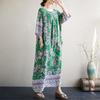 Short Sleeve Plus Size Cotton Vintage Floral New In Dresses for Women Casual Loose Long Summer Dress
