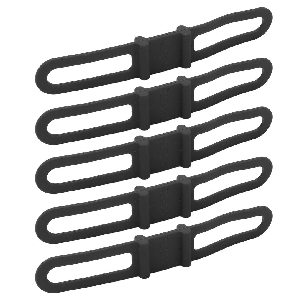 DUUTI 5pcs Bike Silicone Band Cycling Flashlight Handlebar Mount Holder Multipurpose Bicycle Straps for RidingBlack