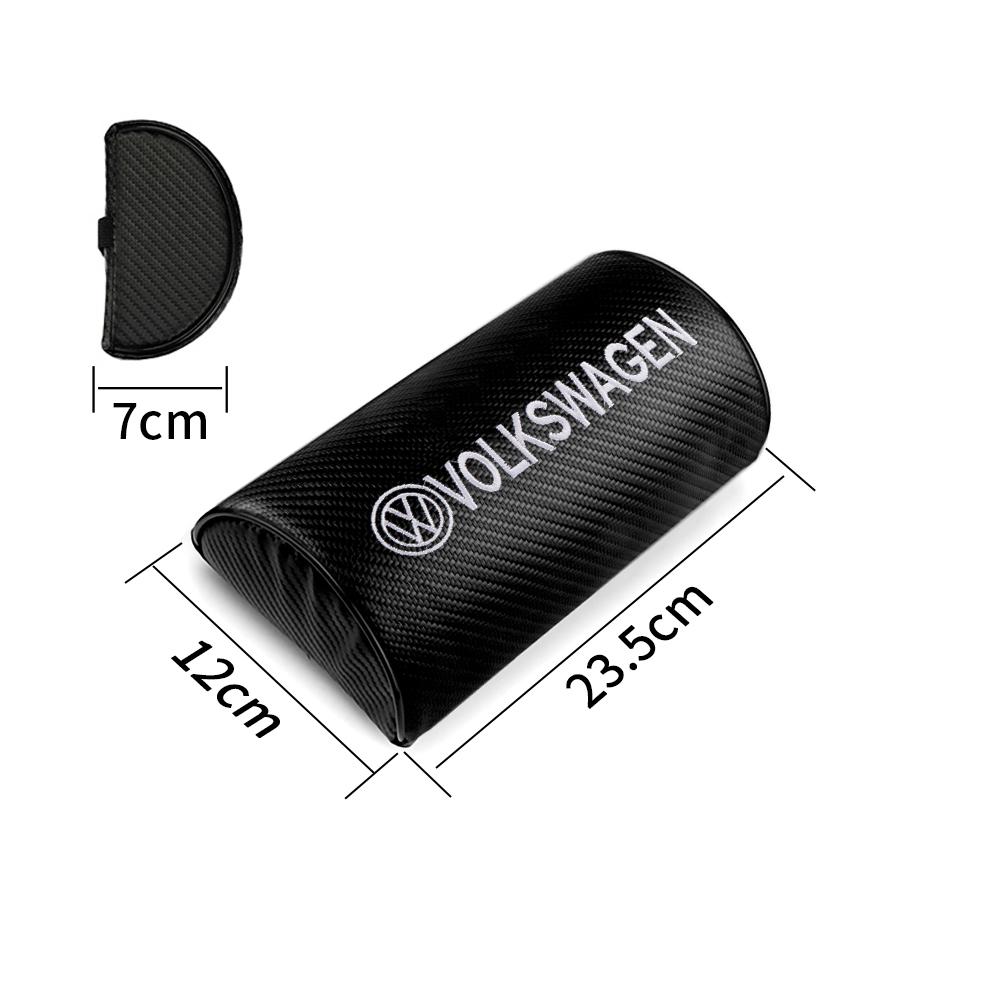 VW 1/2Pc Car Neck Pillow Adjustable PU Leather Headrest Support Rest For Volkswagen GTI Golf Polo Passat VW CC Tiguan T-ROC Jetta
