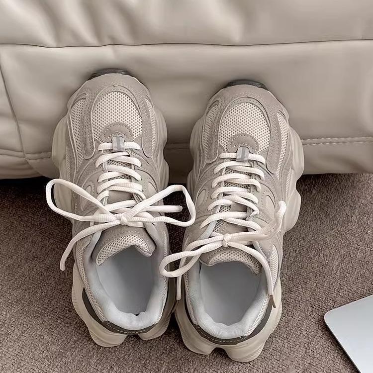 Fashion Trend Versatile Show Feet Small Platform Dad Shoes Women's 2025 New Spring and Autumn Lightweight Heightening Sports Shoes