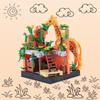 Zoo Giraffe Building Block Figurine Scene Accessories Plant Vegetable Puzzle Assembly Toy