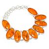 Natural Baltic Amber Gemstone 925 Sterling Silver Jewelry Necklace 18" D7q04