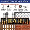 2D плоский, Набор винтажных металлических настенных знаков BAR - Прочный ретро-декор с винтажной золотой надписью и легкой установкой, Не требует проводки, Алюминий
