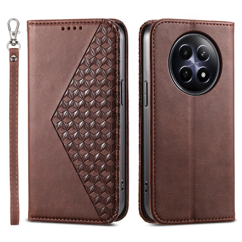 For Realme 12 5G/12x 5G Case Rhombus Imprinted Leather Cell Phone Cases Wholesale