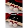 Zinc Alloy Stud Earrings Red Color Tassel Earrings Fashion Bowknot Earrings  Jewelry
