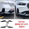 Car Front Rear Bumper Moulding Grills Corner Protectors Cover Trim Black Accessories Exterior Kit For BMW X1 U11  2024 2025