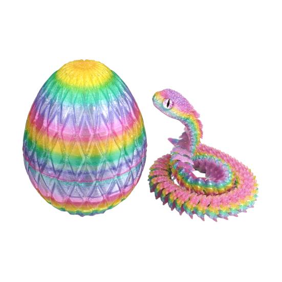 3D-печатная фигурка змеиного яйца, подвижные суставы, фигурка змеи, настольная игрушка-непоседа, яйцо с сочлененной змеей внутри, украшение