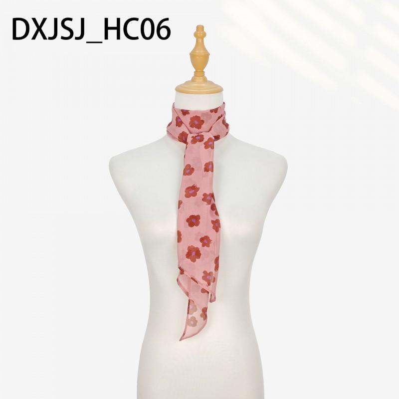 Long Skinny Scarf Women Floral Paisley Print Chiffon Neck Tie Hair Band Office Casual Wear Fall