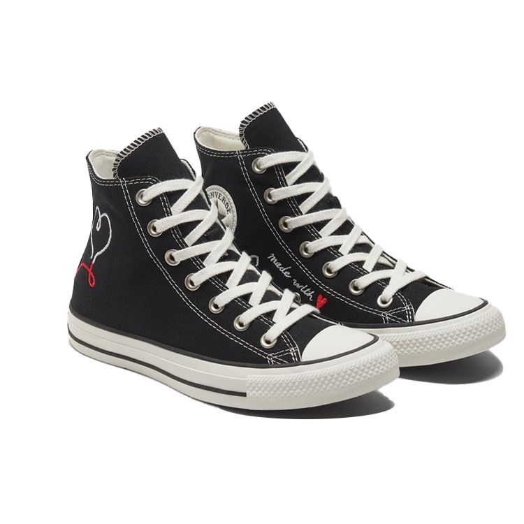 Converse Chuck Taylor All Star High Made with Love - Черные кроссовки унисекс Vintage-White Egret 171158C