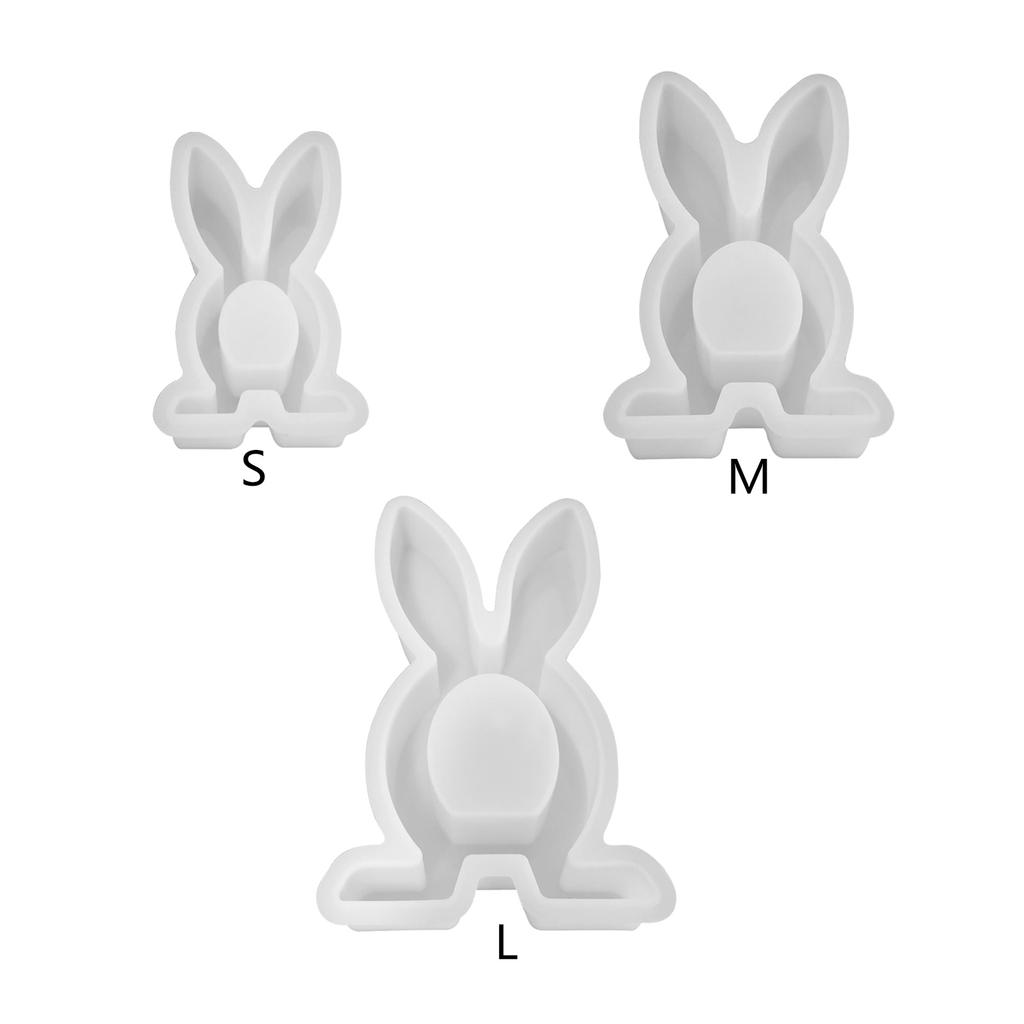 Easter Rabbit Candle Holder Mold for DIY Candle Tealight Holder Easter Party Decoration Holiday Present Gypsum Ornament