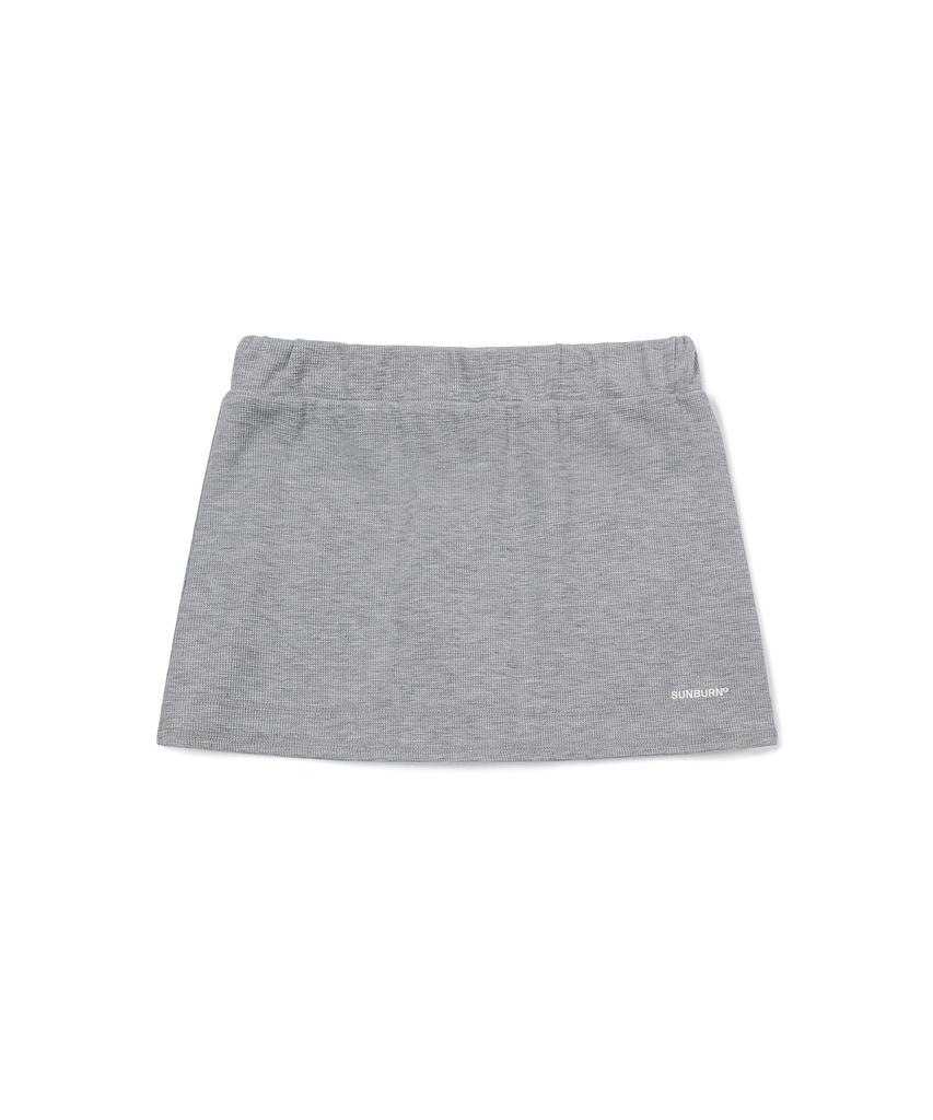 Sunburn Project Waffle Basic Mini Skirt, Melange Gray