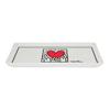 [R6889] - Фарфоровый поднос 'Keith Haring' белый красный (танцоры-сердце) - 19x9см