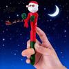Cute And Interesting Pen Christmas Creative Boxing with Moving Figure Fun Animated Novelty Ballpoint Smooth Ink Students Stress Relief Neutral