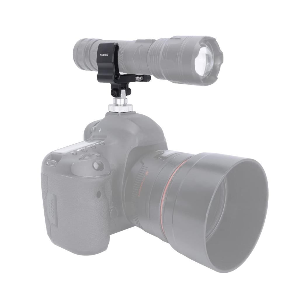 Microphone Holder NICEYRIG Aluminum Alloy Cold Shoe Mount for Shotgun Microphones 18-35mm